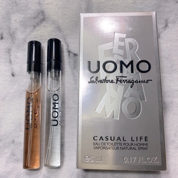 Salvatore Ferragamo Uomo Casual Life EDT Twin Pack, 2 x 5 ml, Natural Spray, NEW - Picture 4 of 8